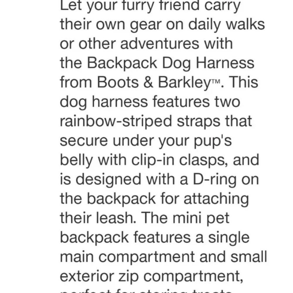 Boots & Barkley Backpack Adjustable Dog Harness PINK NEW Medium or Small Choose! - Picture 5 of 12